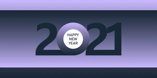 Feliz Año Nuevo 2021 Plantilla Vector Diseño Simple Moderno — Archivo Imágenes Vectoriales