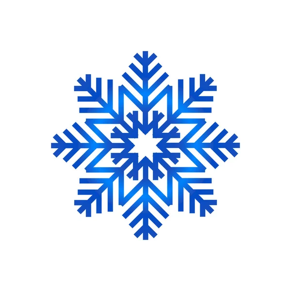 Niebieski Płatek Śniegu Izolowane Białym Tle — Wektor stockowy