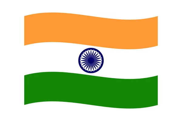 Icône Vectorielle Drapeau National Indien Illustration Isolée Sur Fond Blanc — Image vectorielle
