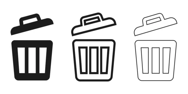 Set Rubbish Bins Vector Illustration White Background — Image vectorielle