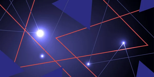 Abstrakt Teknik Bakgrund Neon Blå Med Trianglar — Stock vektor