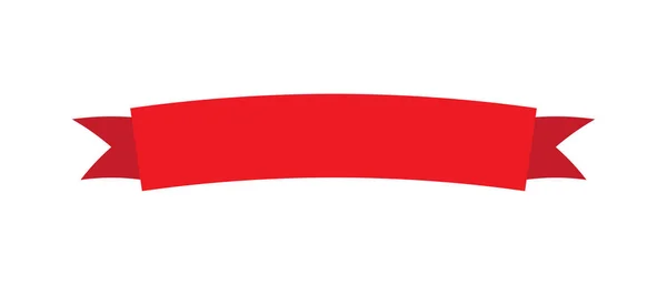 Ruban Rouge Isolé Sur Fond Blanc — Image vectorielle