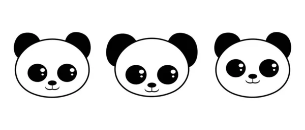 Panda Ikonok Vektor Illusztráció Tervezés — Stock Vector