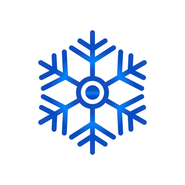 Blauwe Sneeuwvlok Geïsoleerd Witte Achtergrond — Stockvector