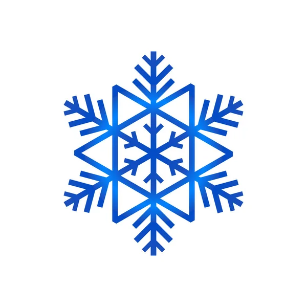 Μπλε Νιφάδα Χιονιού Απομονωμένη Λευκό Φόντο — Διανυσματικό Αρχείο