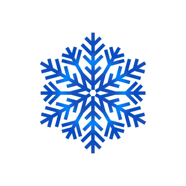 Flocons Neige Bleus Isolés Sur Fond Blanc — Image vectorielle