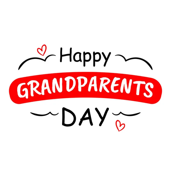 Happy Grandparents Day Lettering Celebration Card — Stock Vector