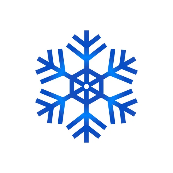 Blauwe Sneeuwvlok Geïsoleerd Witte Achtergrond — Stockvector