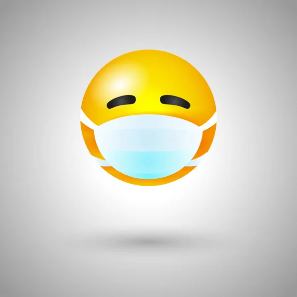 Vector Icon Face Medical Mask Cartoon Bubble Emoticons Social Media — Stock Vector