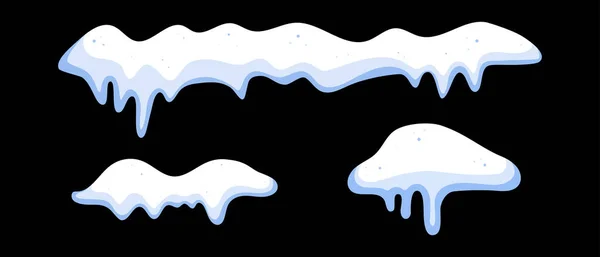 Dibujos Animados Snow Caps Vector Decoración Invierno Aislado Fondo — Vector de stock