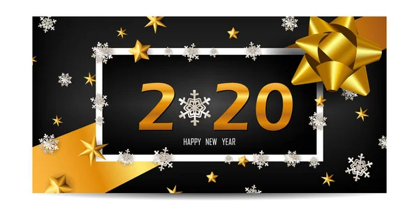 快乐新年2020矢量模板 现代简单设计 — 图库矢量图片