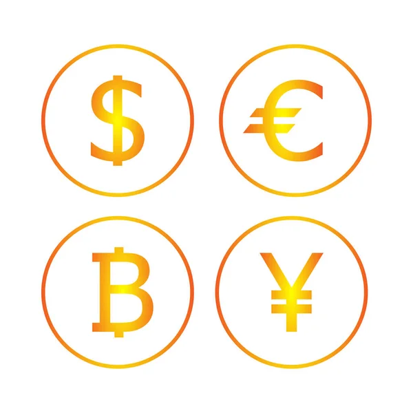 Iconos Dinero Conjunto Vector Ilustración — Vector de stock