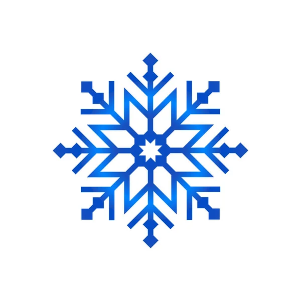 白い背景に隔離された青い雪の結晶 — ストックベクタ