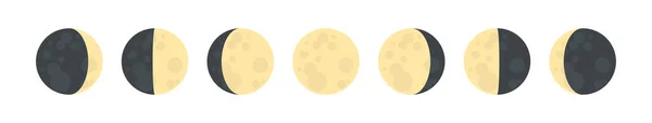 Σύνολο Χρυσό Φεγγάρι Σχήμα Διάνυσμα Απομονώνονται Λευκό Φόντο — Διανυσματικό Αρχείο