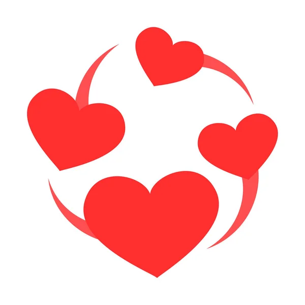 Corações Vermelhos Dia Dos Namorados Conceito Valentim — Vetor de Stock