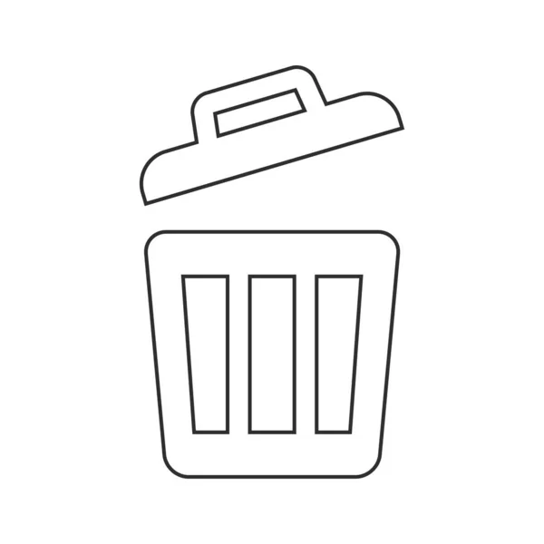 Rubbish Bin Vector Illustration White Background — Vetor de Stock