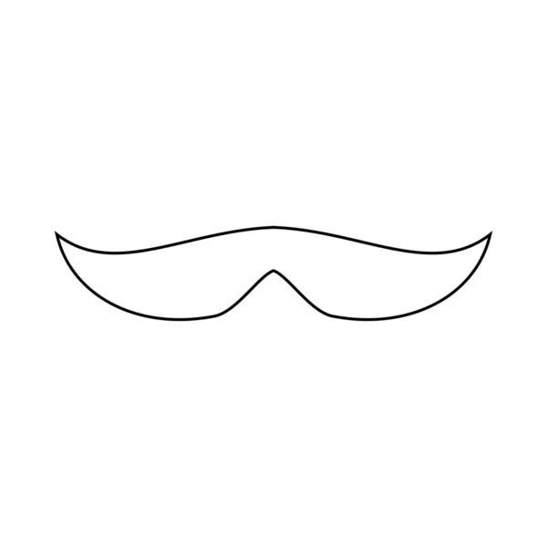 Hand Drawn Mustache Icon Illustration Vector White Background — Stock Vector