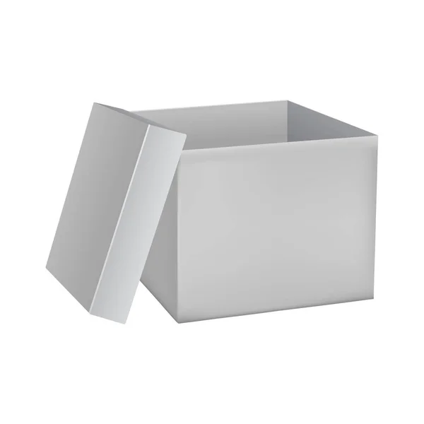 Offene Papierbox Isoliert Auf Weiß — Stockvektor