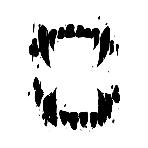 Symbolvektorsymbol Für Halloween Zähne — Stockvektor