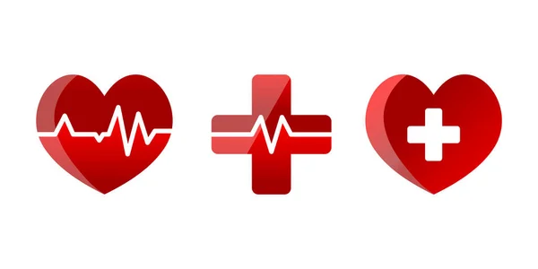 Heart Heartbeat Cardiogram Vector Illustration Design — Stock Vector