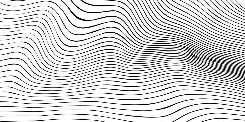 abstract background with curved lines. wavy geometric design. 3d illustration