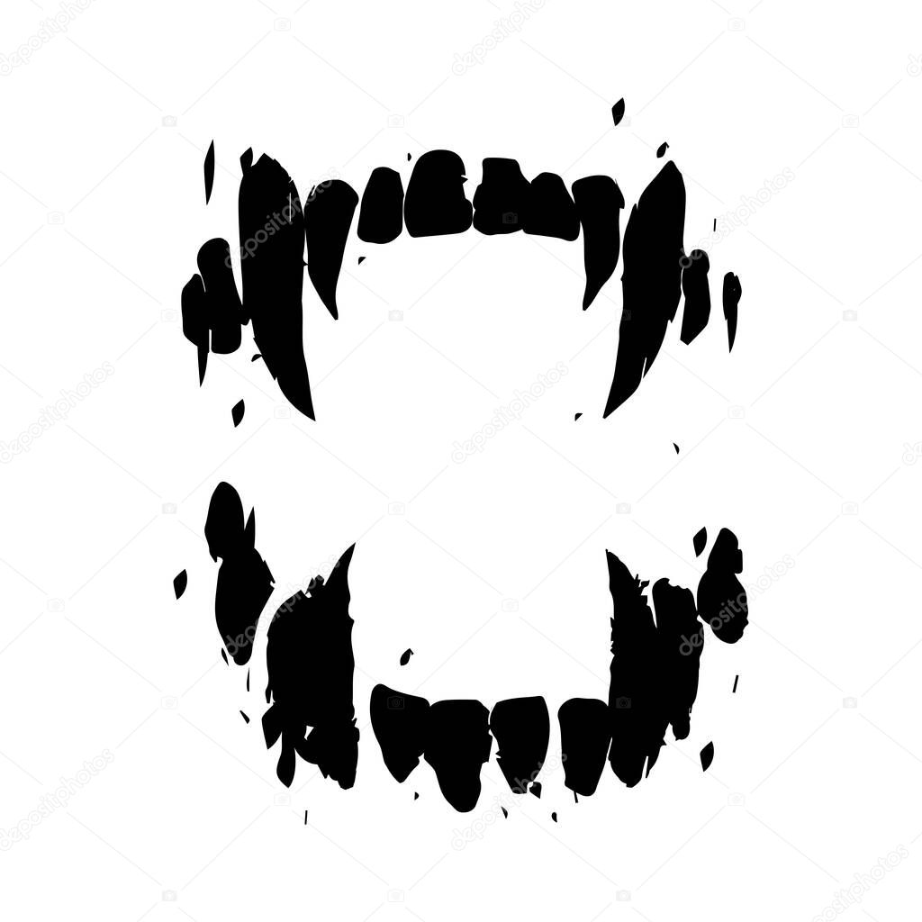 Halloween teeth symbol vector icon.
