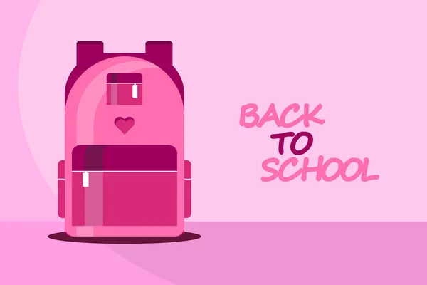 Back School Web Banner Background Wallpaper Colorful Kid Backpack Illustration — Διανυσματικό Αρχείο