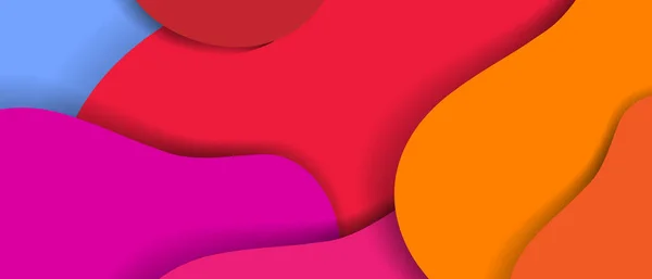 Bunte Flüssige Hintergrund Geometrische Formen Mit Schatten Moderne Mehrfarbige Abstrakte — Stockvektor
