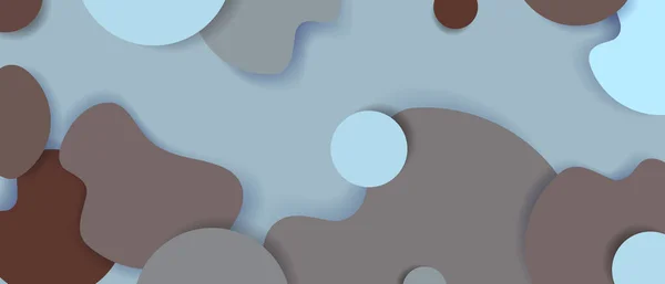 Modèle Chevauchement Formes Différentes Texture Abstraite Marron Bleu Fond Vectoriel — Image vectorielle