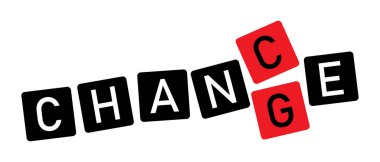 Beyaz arkaplandaki Chance ya da Change metni. Modern vektör pankartı.