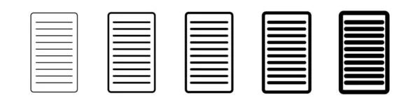 Zeilensymbole Dokumentieren Dokumentsymbolsatz Moderne Piktogramm Vektordarstellung Isoliert Auf Weißem Hintergrund — Stockvektor