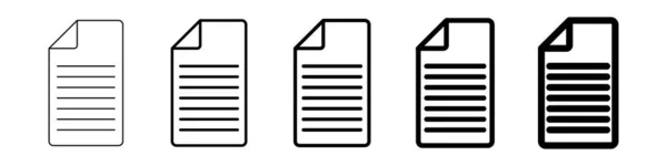 Dokumentlinjerikoner Dokument Symbol Set Modern Piktogram Vektor Illustration Isolerad Vit — Stock vektor