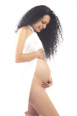 Hamile bir kadının portresi.