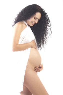 Hamile bir kadının portresi.