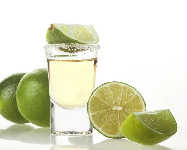 Tequila lövés fehér háttér — Stock Fotó