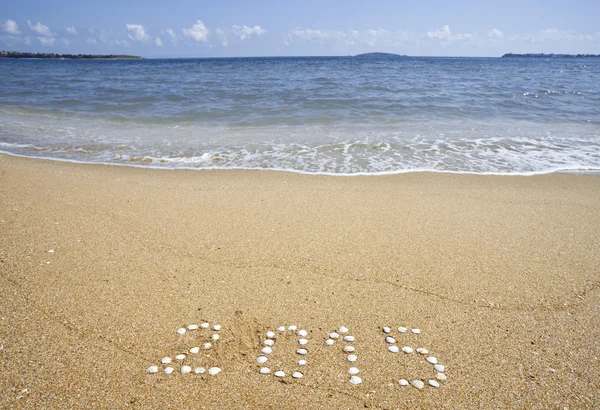 New Year on the sea beach — Stock Photo, Image