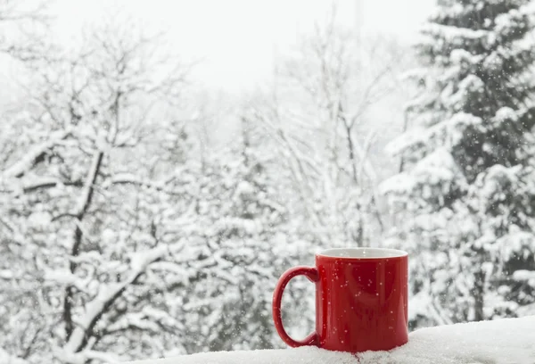 Кава на снігу — стокове фото