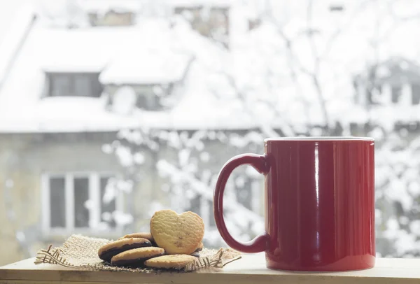 Café en la nieve —  Fotos de Stock