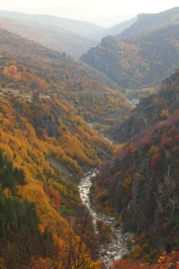 Dağın sonbahar manzara