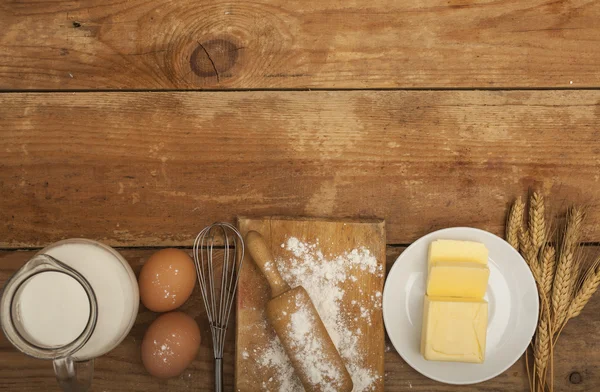 Ingredientes para la preparación de productos de panadería — Foto de Stock