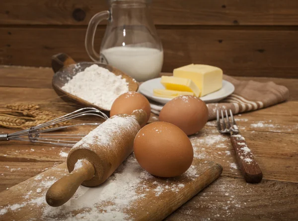 Zutaten für die Zubereitung von Backwaren — Stockfoto