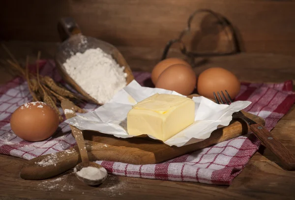 Ingredientes para la preparación de productos de panadería — Foto de Stock