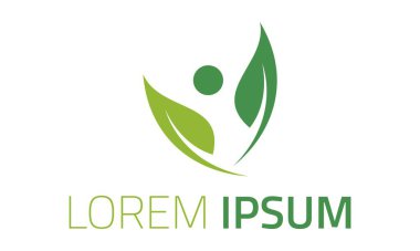 Eko logosu yeşil yaprak vektör çizimi