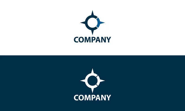 Concept Blue Compass Logo Design — Stock Vector