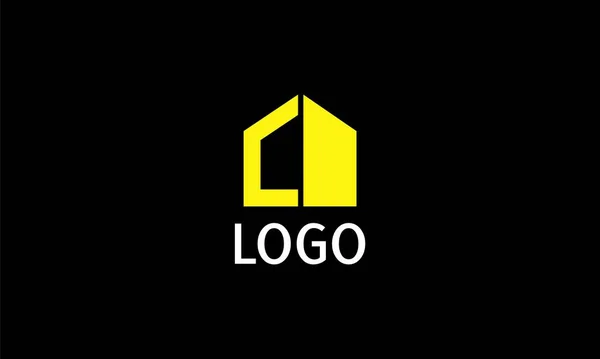 Casa Amarilla Logo Diseño Concepto — Vector de stock