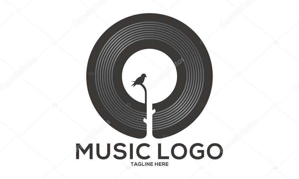 Music Flat Modern Minimalistic Music Logo Concept Design