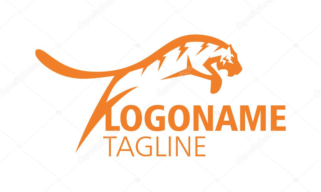 Orange Tiger vector logo icon illustration