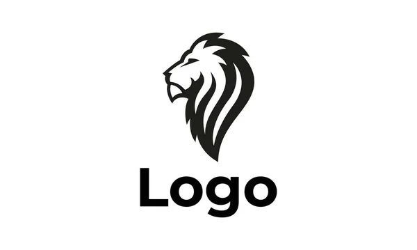 Diseño Logo Monocromo Cabeza León — Vector de stock