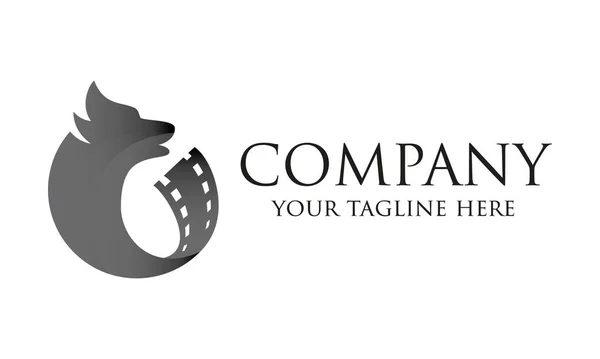 Monogramme Film Fox Logo Design — Image vectorielle