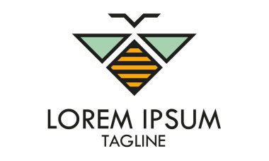 Soyut Sarı Arı Logosu Tasarımı